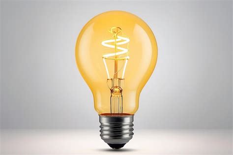 Premium Photo Glowing Yellow Light Bulb Realistic Photo Image Turn On