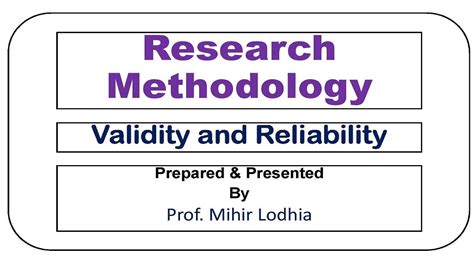 Validity And Reliability Research Methodology Youtube