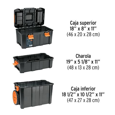 Caja Para Herramientas 19 X25 3 En 1 Desmontable Con Ruedas