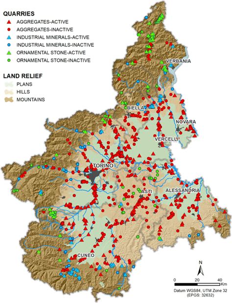 Map Of The Piedmont Region Where The Distribution Of The Ancient And