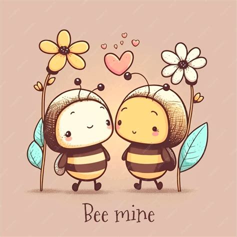 Premium Vector Two Cute Bees Are Hugging