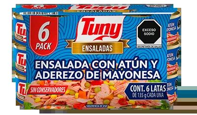 Pouch Ensalada de Atún Tuny con Aderezo de Mayonesa 6 Pack Atún Tuny