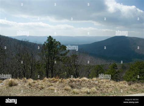 Ouachita Mountains In Oklahoma Seen From The Talimena Drive Stock