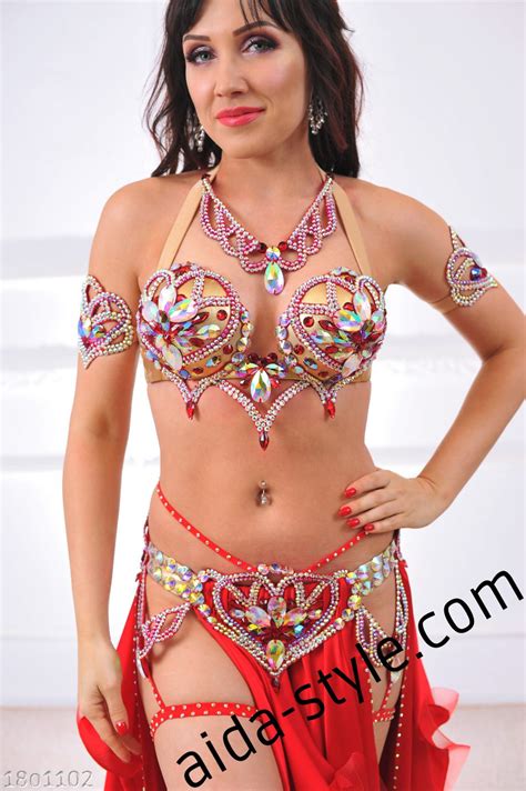 Red Belly Dance Costume Aida Style