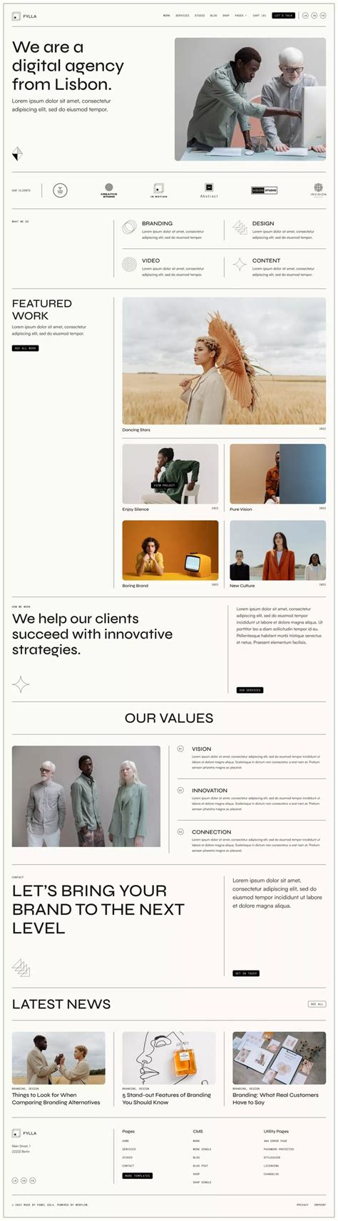 Fylla Agency Html Responsive Website Template On Land Book Get