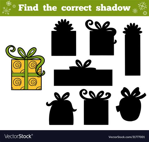 Find Correct Shadow Christmas Gifts Royalty Free Vector