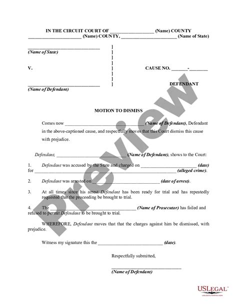 Motion To Quash Dismiss Motion Dismiss Form Us Legal Forms