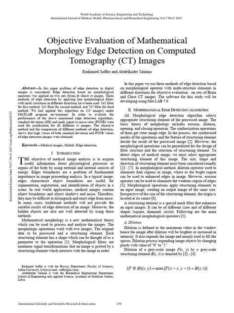 Objective Evaluation Of Mathematical Morphology Edge Detection On