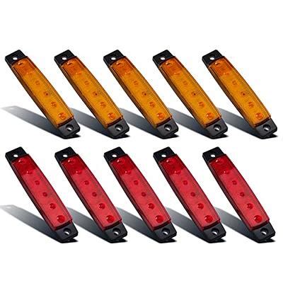 Partsam 10pcs 3 8 Amber Red 6LED Side Marker Indicators Clearance