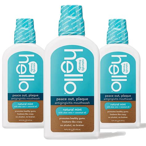 Hello Natural Mint Alcohol Free Mouthwash Pack