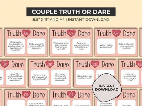 Date Night Truth Or Dare Cards Date Night Idea Date Night Cards