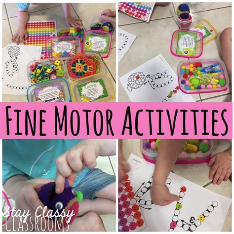 Fine Motor Activities Pack Task Cards Printables Instructions