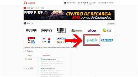 Pagsmile No Free Fire Como Comprar Diamantes Mais Baratos Na Recarga