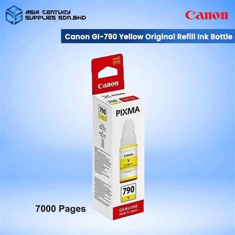 Canon GI 790 Black Cyan Magenta Yellow 135ml Refill Ink Bottle