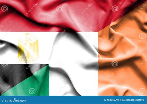 Bandera Que Agita De Irlanda Y De Egipto Imagen De Archivo Imagen De