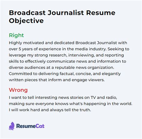 Top 16 Broadcast Journalist Resume Objective Examples