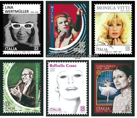 Poste Sei Francobolli Dedicati A Star Italiane Dello Spettacolo