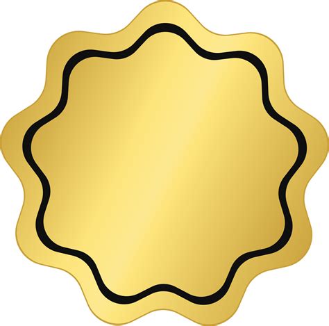 Gold Wavy Circle Badge 11811814 PNG