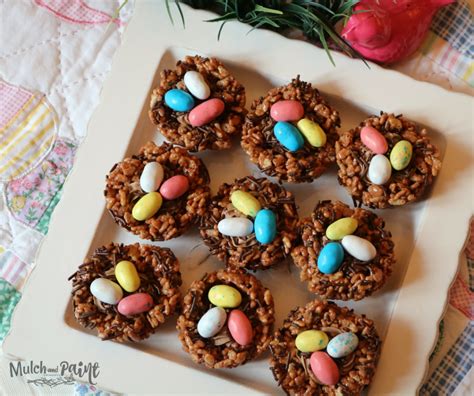 Cocoa Rice Krispies Treat Birds Nests With Robin Eggs Easter Rice