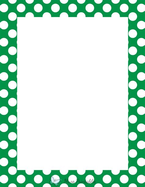 Green Polka Dots Border