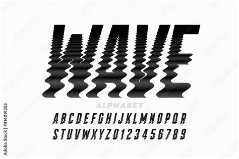 Vetor De Water Waves Style Font Design Ripple Effect Alphabet Letters