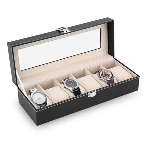 Neuf Presentoir Montre Coffret Montres En Pu Cuir Boite Bijoux Cadeau