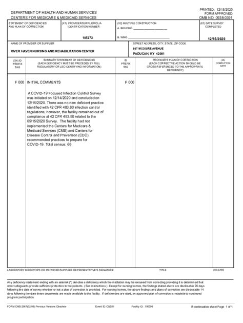 Fillable Online Chfs Ky 12 15 2020 Form Approved Fax Email Print