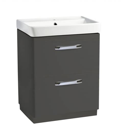 Tavistock Compass 600mm Freestanding Double Drawer Unit Basin Gloss Clay Bathroom Supplies Online