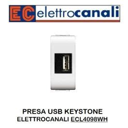 Presa Usb Bianca Con Aggancio Keystone Elettrocanali Ecl Wh In