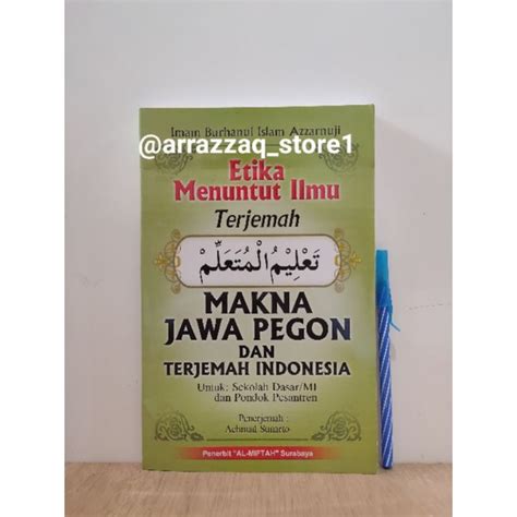 Jual Buku Terjemah Ta Lim Muta Allim Jawa Pegon Dan Indonesia Etika