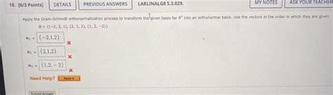 Solved Points Details Previous Answers Larlinalg Chegg