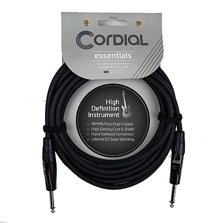 Cordial Cables Instrument Guitar Cable With Neutrik Style Reverb