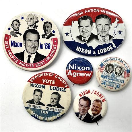 Blazing Auctions Vintage Political Campaign Pins Nixon Lodge And