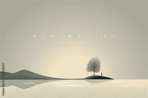 Minimalist landscape aesthetic background wallpaper. Creative modern ...