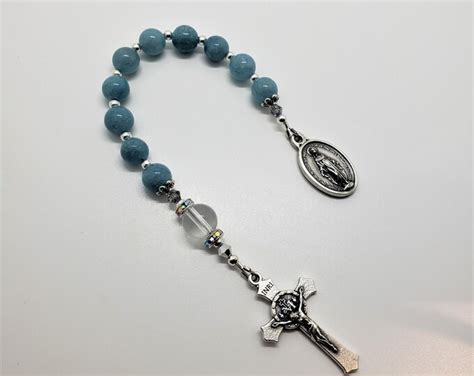 Miraculous Medal One Decade Rosary Virgin Mary One Decade Rosary Blue