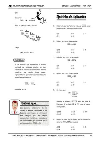 Iii bim 4to año guía 2 numeración PDF