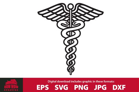 Caduceus Medical Staff Svg Eps Png Dxf Files