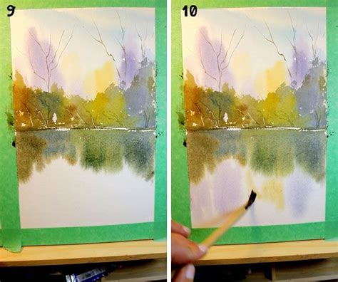 Easy Step By Step Tutorial On How To Paint Reflections Of Trees In