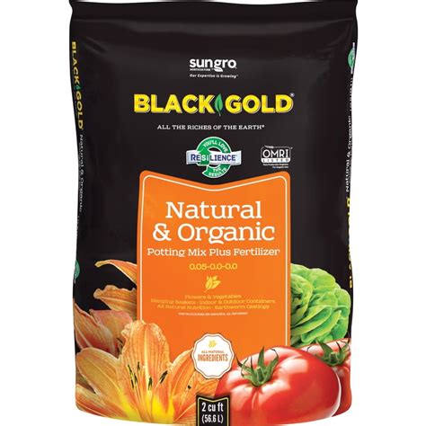 Sungro Black Gold 2 Cu Ft Natural And Organic Potting Soil Fertilizer