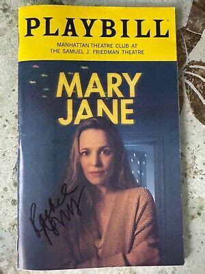 Rachel McAdams Signed Mary Jane Broadway Playbill At Stage Door EBay