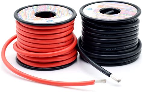 Awg Mm Silicone Electrical Wire Cables Feet Ft Black And