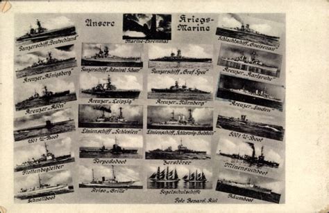 Ansichtskarte Postkarte Deutsche Kriegsschiffe Flotte Akpool De