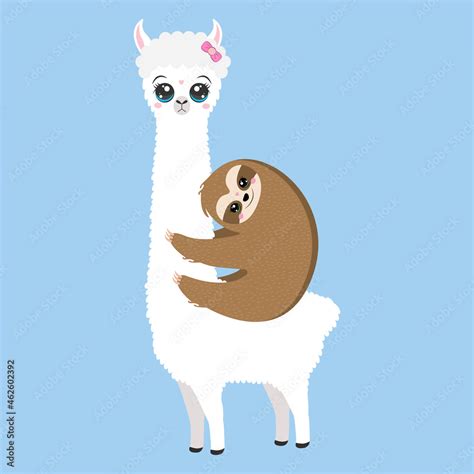 Vector llama illustration. Cartoon clipart llama for kids activity t shirt print, icon, logo ...