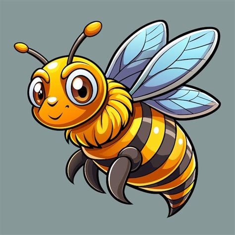 Vector De Dibujos Animados De Abejas Con Expresiones Lindas Vector