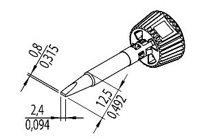 Ersa Shop ERSADUR LF Lötspitze asymetrisch meißelförmig 2 4 mm