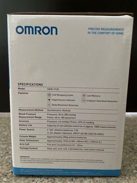 Omron Automatic Blood Pressure Monitor HEM 7120 Health Nutrition