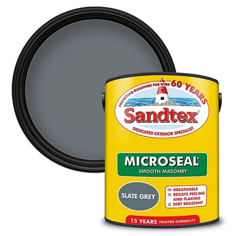 Sandtex Slate Grey Smooth Matt Masonry Paint 5l Tub Diy At Bandq