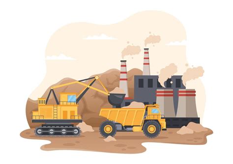 Mining Company With Heavy Yellow Dumper Trucks For Coal Mine Industrial