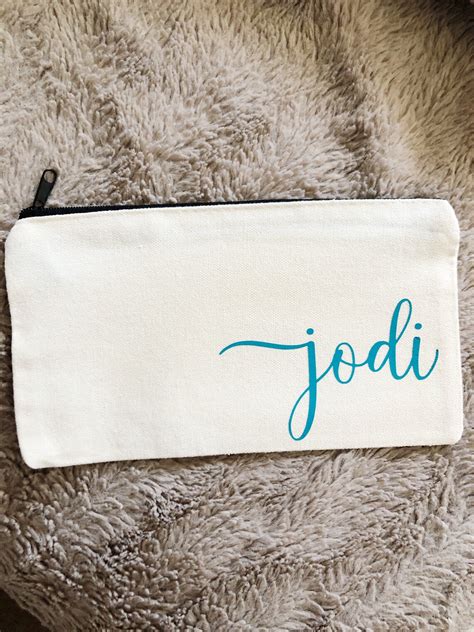 Personalized Canvas Makeup Bag For Bridesmaid Canvas Makeup Etsy