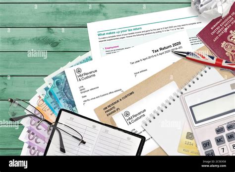 English Form Sa100 Tax Return By Hm Revenue And Customs Lies On Table